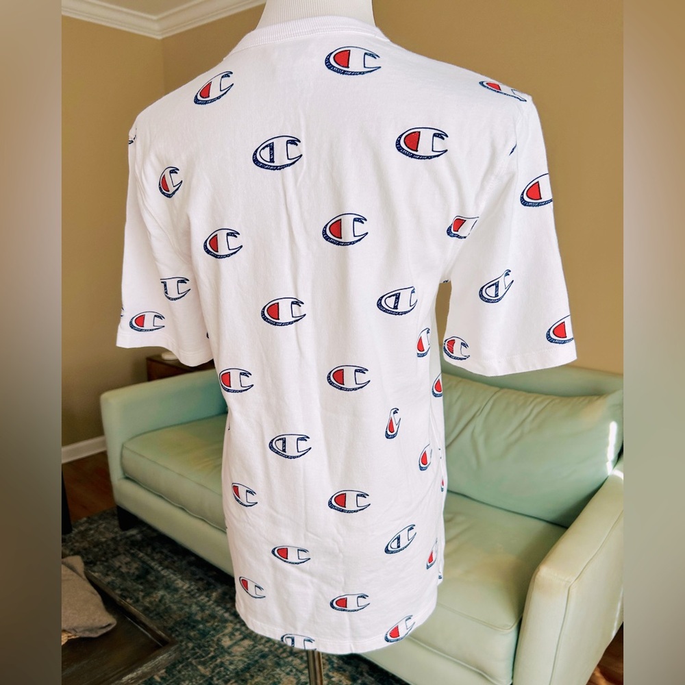 Champion Heritage Sketched Logo Print T-Shirt White NWOT Size S - Picture 4 of 10